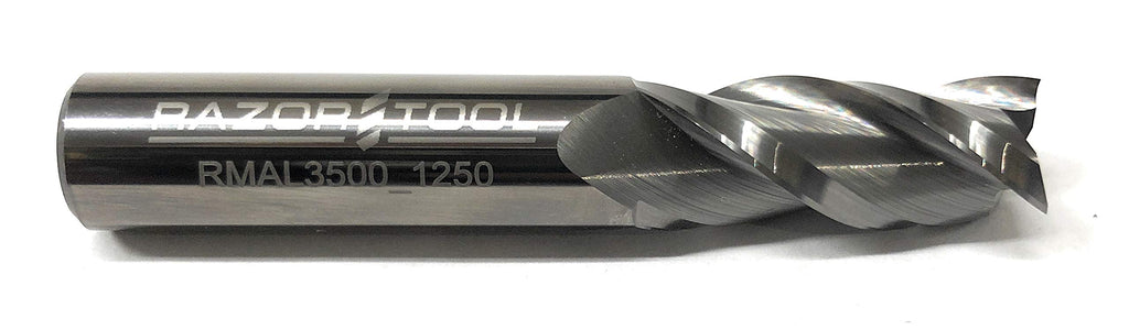 Razor Tool 1/2” Dia 3 Flute Carbide Square Nose End Mill 1.25” Length of Cut